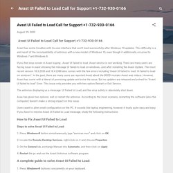 Avast UI Failed to Load Call for Support +1-732-930-0166