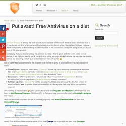 Put avast! Free Antivirus on a diet