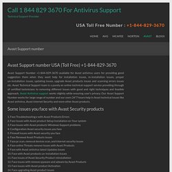 Avast Support number USA (Toll Free) +1-844-829-3670