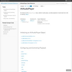 AVAudioPlayer Class Reference
