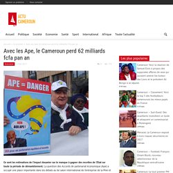 Avec les Ape, le Cameroun perd 62 milliards fcfa pan an  - Actu Cameroun