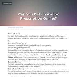 Can You Get an Avelox Prescription Online? - health