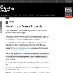 Averting a Nano Tragedy