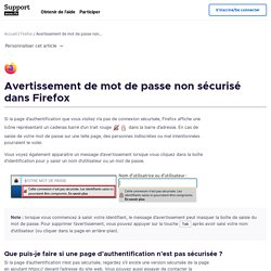 Avertissement de mot de passe non sécurisé dans Firefox