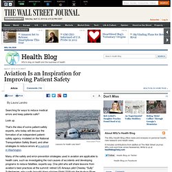 Aviation Is an Inspiration for Improving Patient Safety - Health Blog