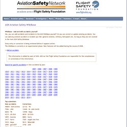 Aviation Safety Network > ASN Aviation Safety WikiBase