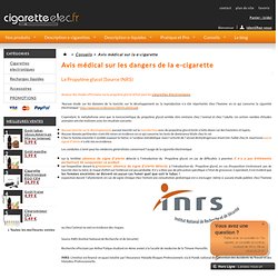 Avis médical cigarette électronique - Cigarette electronique