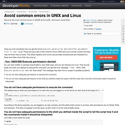 Avoid common errors in UNIX and Linux