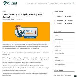 How to spot and avoid Employment Scam