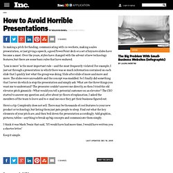 How to Avoid Horrible Presentations
