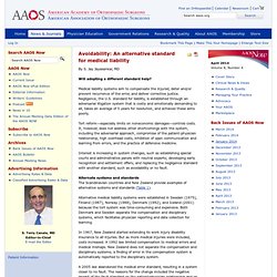 Avoidability: An alternative standard for medical liability
