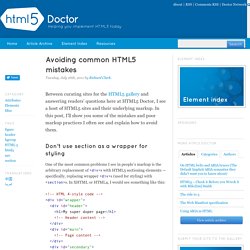 Avoiding common HTML5 mistakes