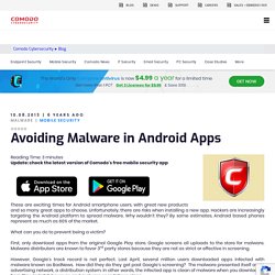 Avoiding Malware in Android Apps