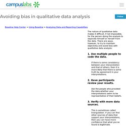 Avoiding bias in qualitative data analysis – Baseline Help Center