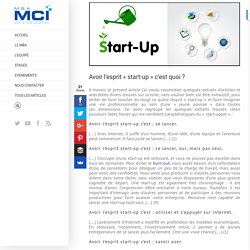 Avoir l'esprit "start-up" c'est quoi ?