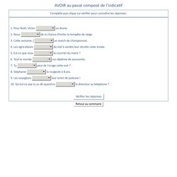 AVOIR au passé composé de l'indicatif