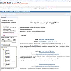 Loi n° 55-385 du 3 avril 1955 relatif à l'état d'urgence.