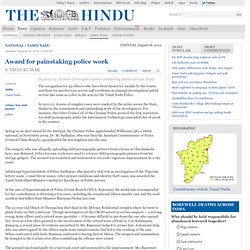 States / Tamil Nadu : Award for painstaking police work
