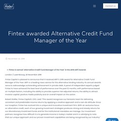 Fintex awarded Alternative Credit Fund Manager of the Year