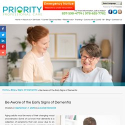 Be Aware of the Early Signs of Dementia