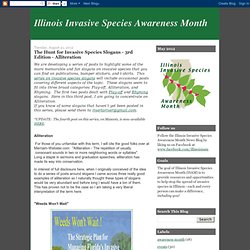 Invasive Species Slogans - 3rd Edition