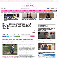 Breast Cancer Awareness Month NFL Campaign Gives Just 5% To Charity