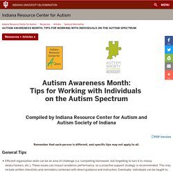Autism Awareness Month: Tips for Working with Individuals on the Autism Spectrum