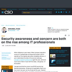 Security awareness and concern are both on the rise among IT professionals