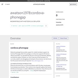 Awatson1978:cordova-phonegap package
