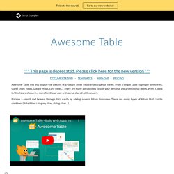 Awesome Table - Google Apps Script Examples