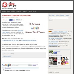 15 Awesome Google Search Tips and Tricks