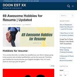 69 Awesome Hobbies for Resume