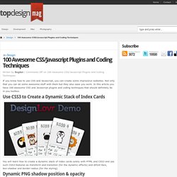 100 Awesome CSS/Javascript Plugins and Coding Techniques