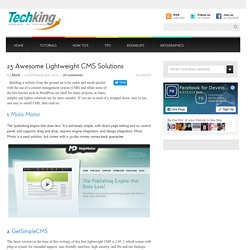 23 Awesome Lightweight CMS Solutions