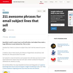 211 awesome phrases for email subject lines that sell