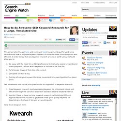 How to do Awesome SEO Keyword Research for a Large, Templated Site