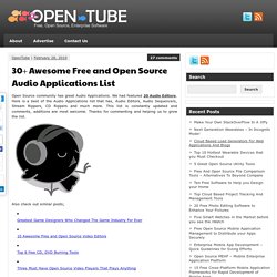 30+ Awesome Free and Open Source Audio Applications List