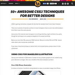 50+ Awesome CSS3 Techniques for Better Designs