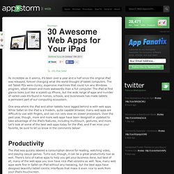 30 Awesome Web Apps for Your iPad