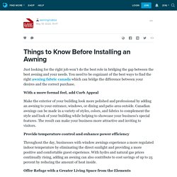 Things to Know Before Installing an Awning