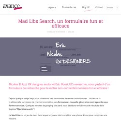 Mad Libs Search, un formulaire fun et efficace