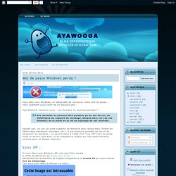 Ayawooga: Mot de passe Windows perdu ?