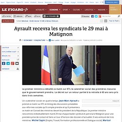 Conjoncture : Ayrault recevra les syndicats le 29 mai à Matignon