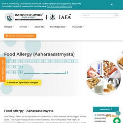 Ayurvedic Treatment For Food Allergy- Food Allergy Diseases - IAFA