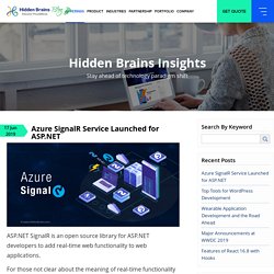 Azure SignalR Service Launched for ASP.NET