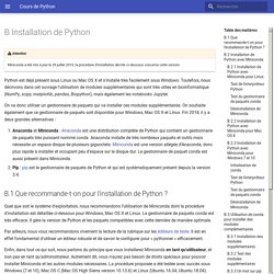 B. Installation de Python - Cours de Python