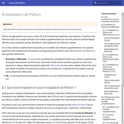 B. Installation de Python - Cours de Python