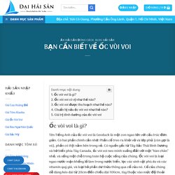 BẠN CẦN BIẾT VỀ ỐC VÒI VOI ⋆ Đại Hải Sản