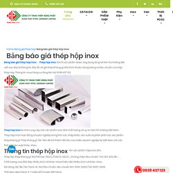 Bảng báo giá thép hộp inox