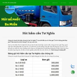 【Bảng Giá】 ➤ Hút hầm cầu tại Tư Nghĩa ✔️ Bảo hành 60 tháng